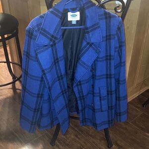 Old Navy Blue and Black Checkered Jacket